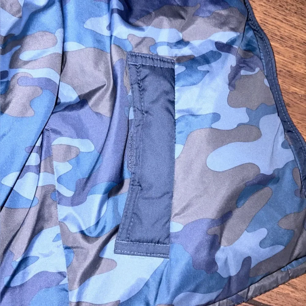 Gap Boy Reversible Camo Jacket Puffer Vest Navy Blue Youth L